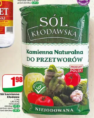 Sól kamienna Kłodawa niejodowana promocja w Dino