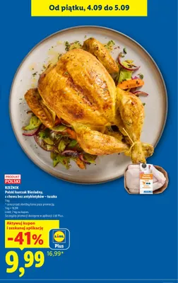 Polski kurczak Biesiadny z chowu bez antybiotyków - tuszka Rzeźnik promocja w Lidl