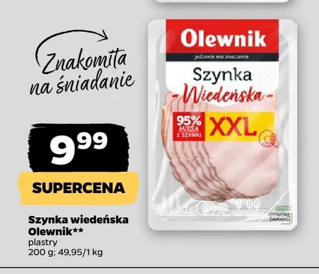 Szynka wiedeńska olewnik plastry promocja w Netto