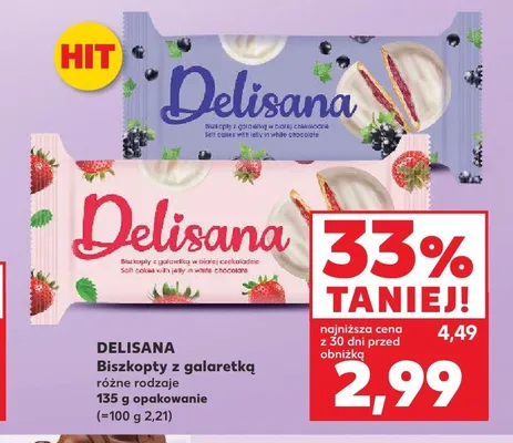 Biszkopty z galaretką Delisana promocja w Kaufland