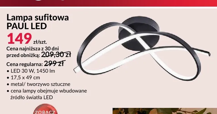 Lampa sufitowa Paul LED promocja w Salony Agata
