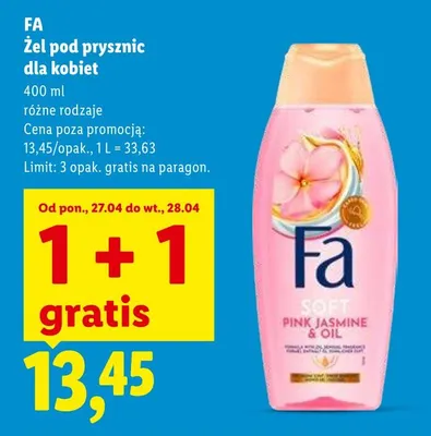 Żel pod prysznic dla kobiet Fa Pink Jasmine & Oil promocja w Lidl