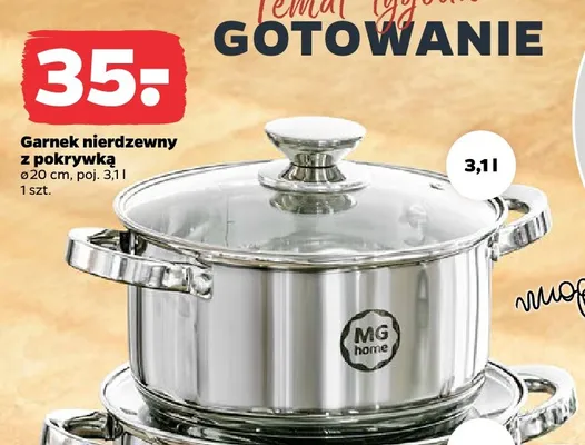 Garnek nierdzewny z pokrywką Mg home ø20 cm 3,1 l promocja w Netto