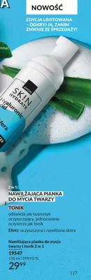 Nawilżająca pianka do mycia twarzy i tonik 2 w 1 Avon Skin Hydrate promocja w AVON