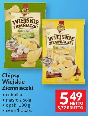 Chipsy Wiejskie Ziemniaczki cebulka masło z solą promocja w Makro