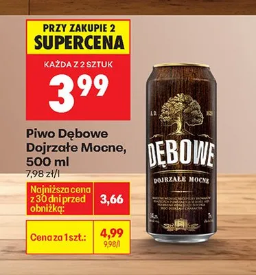 Piwo Dębowe Dojrzałe Mocne promocja w Biedronka