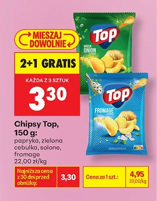 Chipsy o smaku zielonej cebulki Top promocja w Biedronka