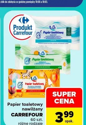 Papier toaletowy nawilżany Carrefour promocja w Carrefour