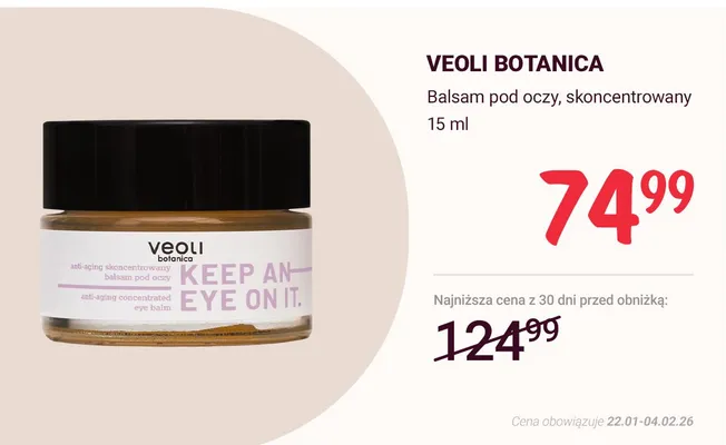 Balsam pod oczy skoncentrowany  promocja w Rossmann