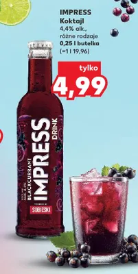 Koktajl Impress Drink Blackcurrant promocja w Kaufland