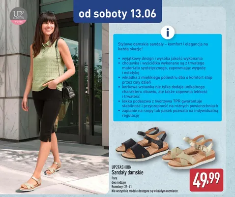 Sandały damskie UP2FASHION promocja w Aldi
