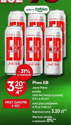 Piwo EB Jasne Pełne promocja w Żabka