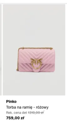 Torba na ramię Pinko różowy promocja w Lounge by Zalando