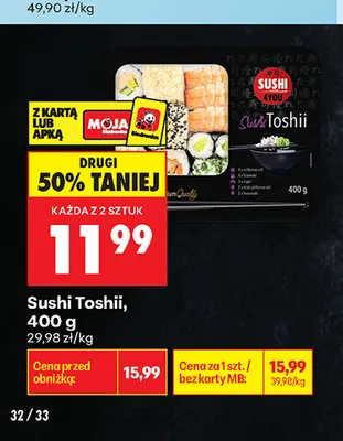 Sushi Toshii Sushi 4 You promocja w Biedronka