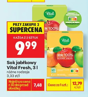 Sok jabłkowy różne rodzaje promocja w Biedronka