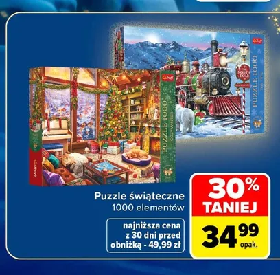 Puzzle świąteczne 1000 elementów Trefl promocja w Carrefour Market