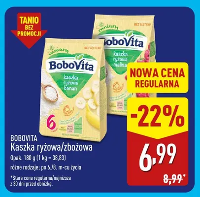 Kaszka ryżowa malina BoboVita promocja w Aldi