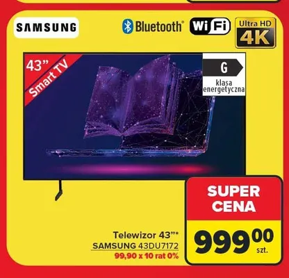 Telewizor 43" Samsung 43DU7172 promocja w Carrefour