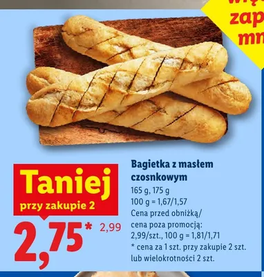 Bagietka z masłem czosnkowym promocja w Lidl