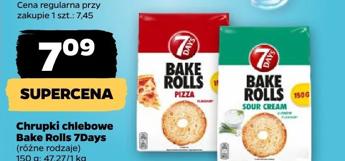 Chrupki chlebowe Bake Rolls 7Days promocja w Netto