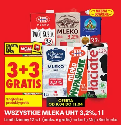 Mleko UHT 3,2% z Polskiej Mleczarni promocja w Biedronka