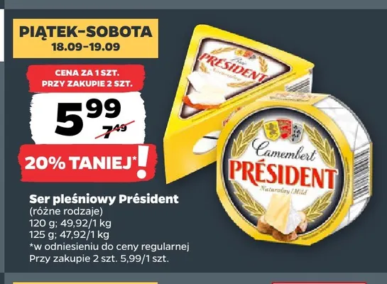 Ser pleśniowy Président promocja w Netto