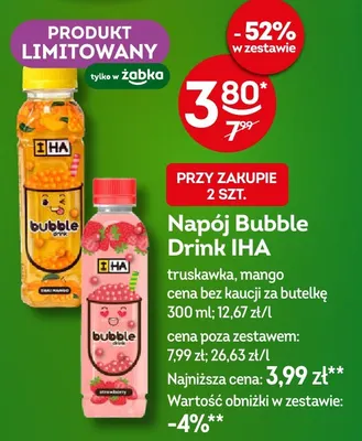 Napój Bubble Drink IHA mango promocja w Żabka