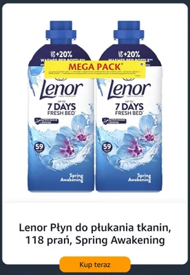 Płyn do płukania tkanin Lenor Spring Awakening 2-pak 59 prań promocja w Amazon