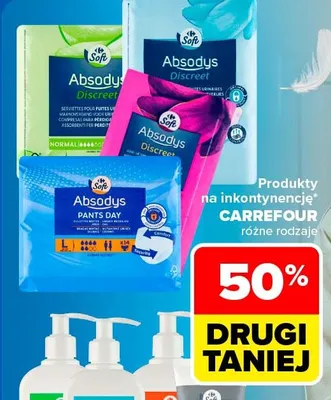 Wkładki urologiczne Absodys Discreet Normal promocja w Carrefour