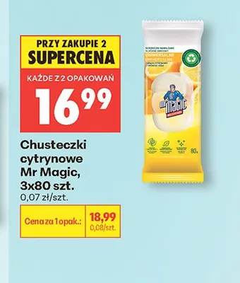 Chusteczki cytrynowe Mr Magic 3-pak promocja w Biedronka