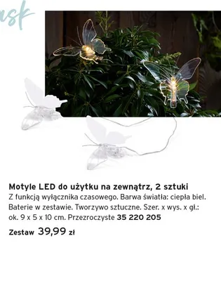 Motyle LED do użytku na zewnątrz 2 sztuki promocja w Tchibo