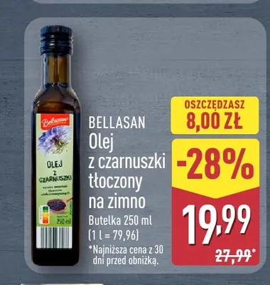 Olej z czarnuszki tłoczony na zimno Bellasan promocja w Aldi