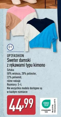 Sweter damski z rękawami typu kimono promocja w Aldi