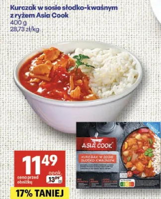 Kurczak w sosie słodko-kwaśnym z ryżem promocja w Delikatesy Centrum