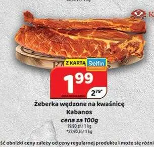 Żeberka wędzone na kwaśnicę Kabanos promocja w Delfin