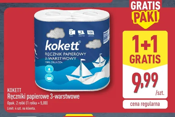 Ręczniki papierowe 3-warstwowe Kokett promocja w Aldi