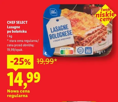 Lasagne po bolońsku Chef Select promocja w Lidl
