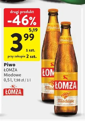 Piwo Łomża Miodowe promocja w Intermarche