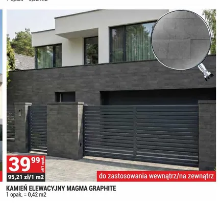 Kamień elewacyjny Magma Graphite promocja w Merkury Market