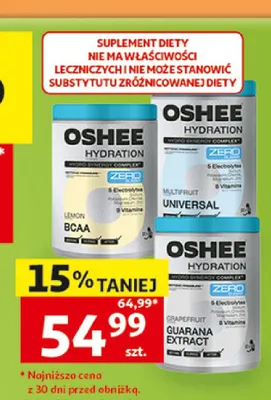 Suplement diety OSHEE Hydration Powder Zero Jar promocja w Auchan