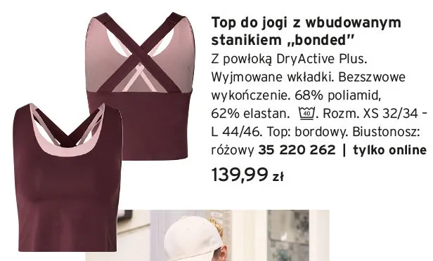 Top do jogi z wbudowanym stanikiem „bonded” Tchibo promocja w Tchibo