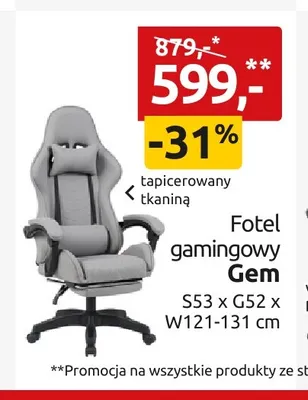 Fotel gamingowy Gem promocja w Black Red White
