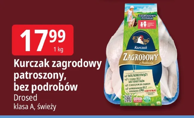 Kurczak patroszony bez podrobów Drosed promocja w Leclerc