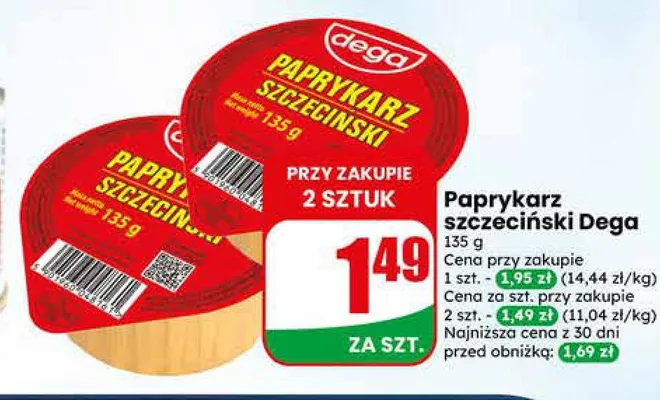 Paprykarz szczeciński Dega promocja w Dino