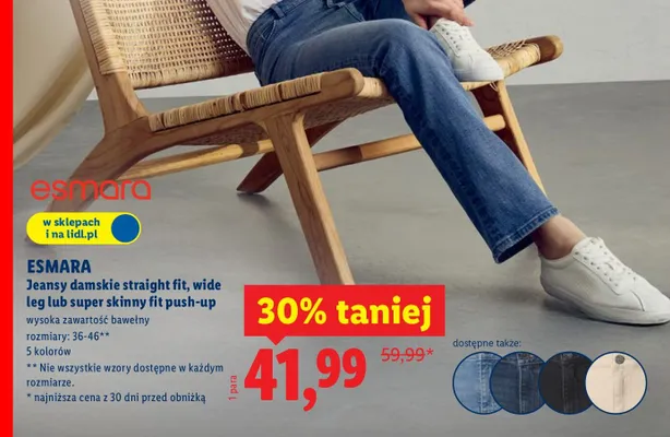 Jeansy damskie straight fit Esmara promocja