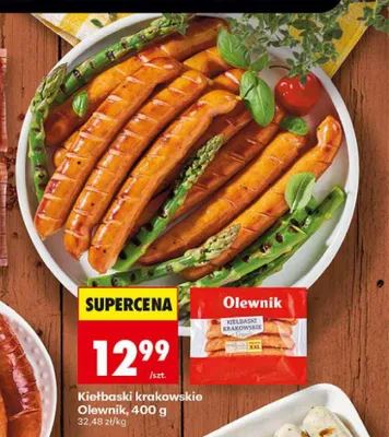 Kiełbaski krakowskie Olewnik promocja w Biedronka