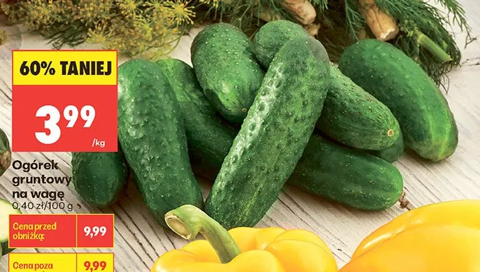Ogórek gruntowy na wagę promocja w Biedronka