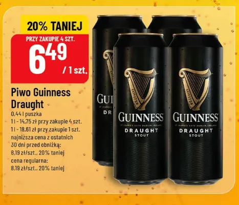 Piwo Guinness Draught promocja w POLOmarket