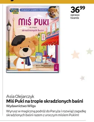 Książka Miś Puki na tropie skradzionych baśni Asia Olejarczyk oprawa twarda promocja w Dzień Dziecka