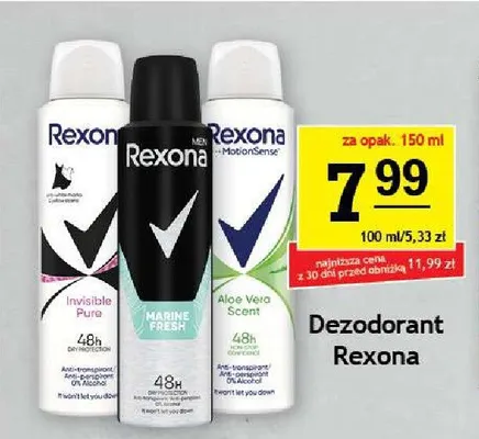 Dezodorant damski Rexona Aloe Vera Scent promocja w Gram Market